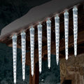 Solar-powered ice cone shaped meteor shower LED festoon lamp for outdoor garden lighting.
