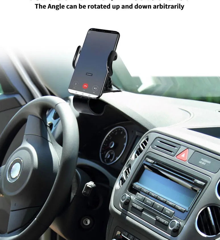 Rotating phone holder with 360-degree rotation and adjustable tilt, black colour