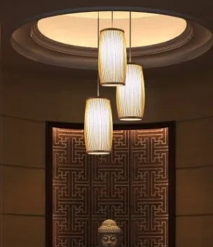 Bamboo plait lamp with E27 holder for staircase and bedroom lighting