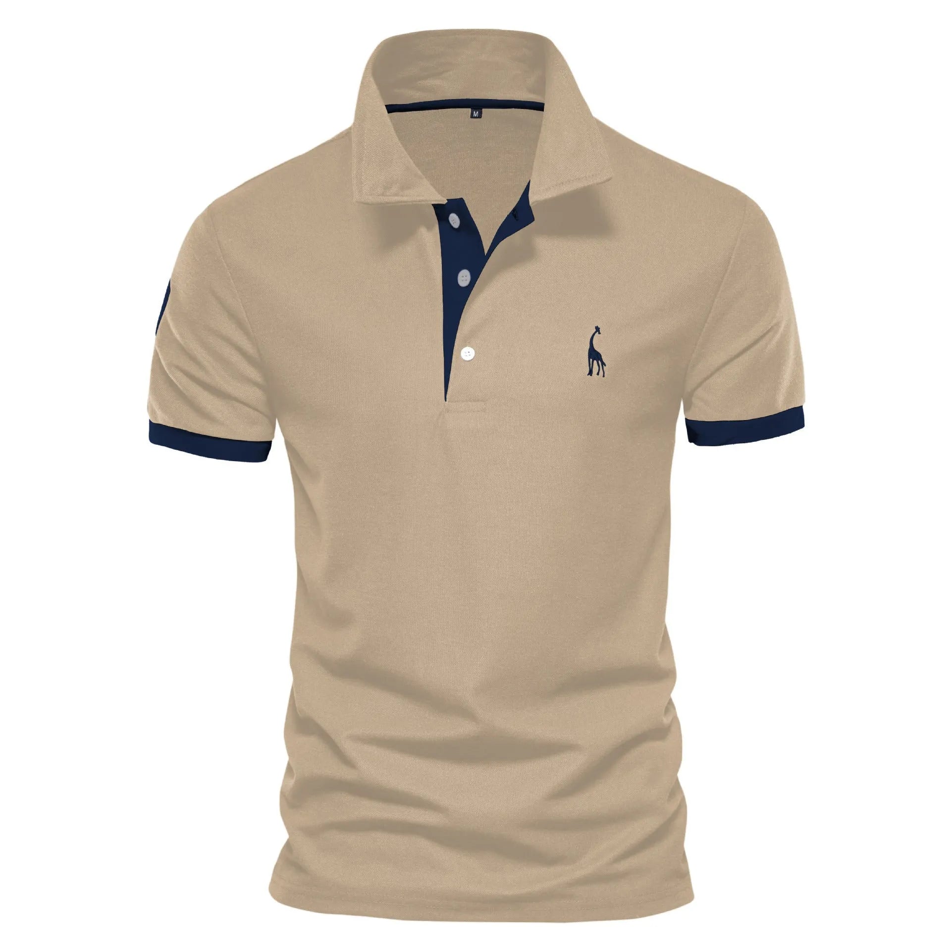 Men's slim fit short sleeve t-shirt with an embroidered deer design on the chest, shown in a grey colour.