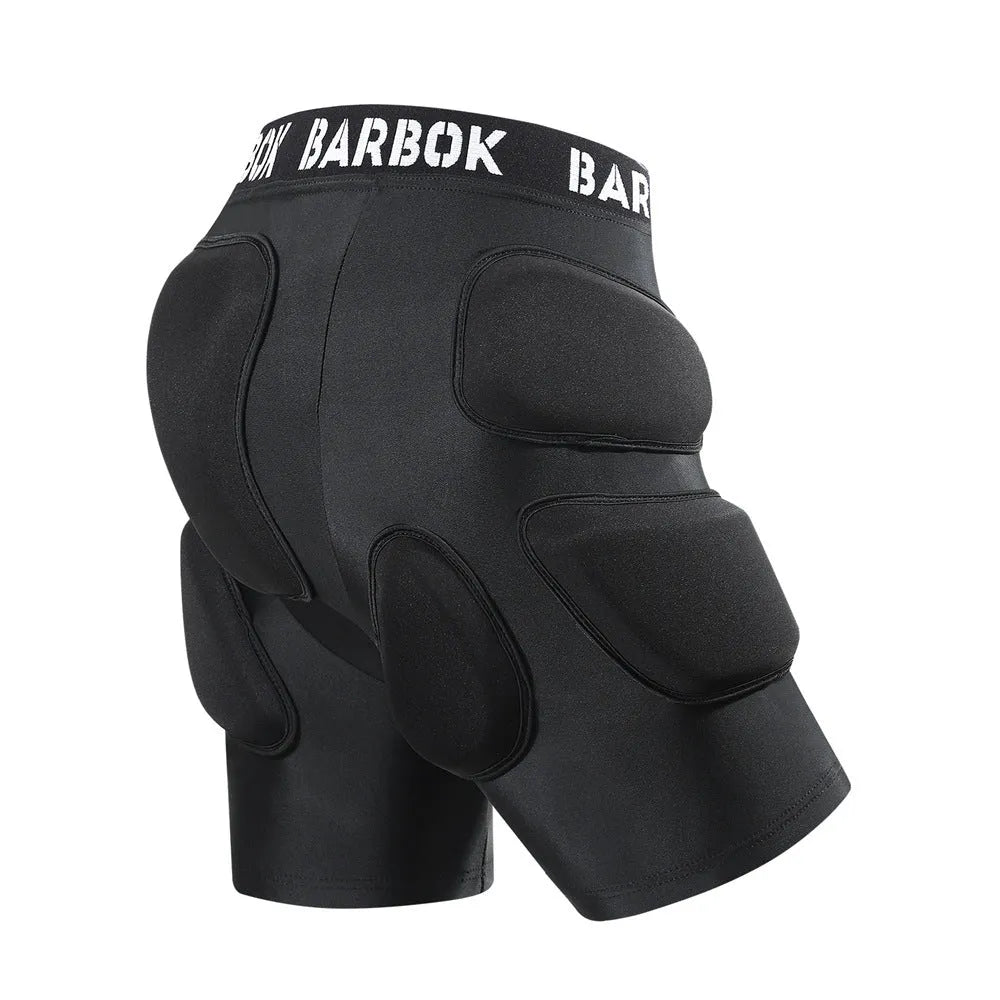Black hip protection pad for roller skating, skateboarding and skiing with spandex and NBR padding