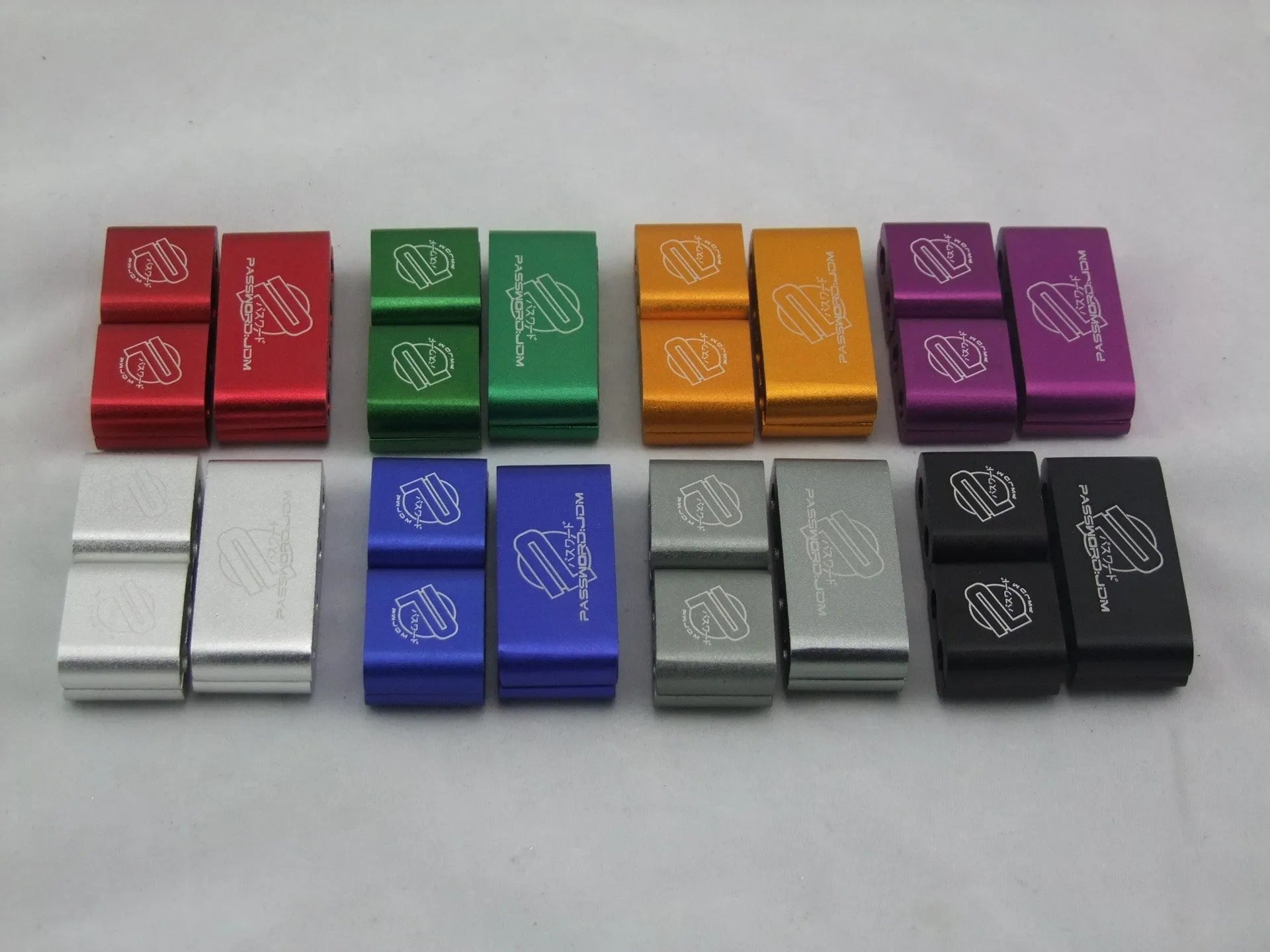 Three-piece metal car modification fastening clamp in multiple colour options