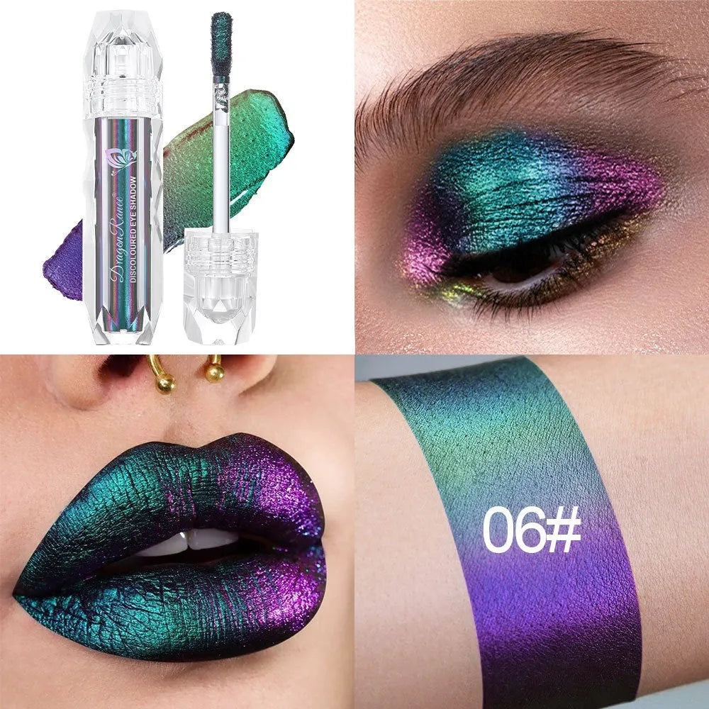 Chameleon liquid eye shadow super highlight gradient in purple and blue colours with shimmer finish