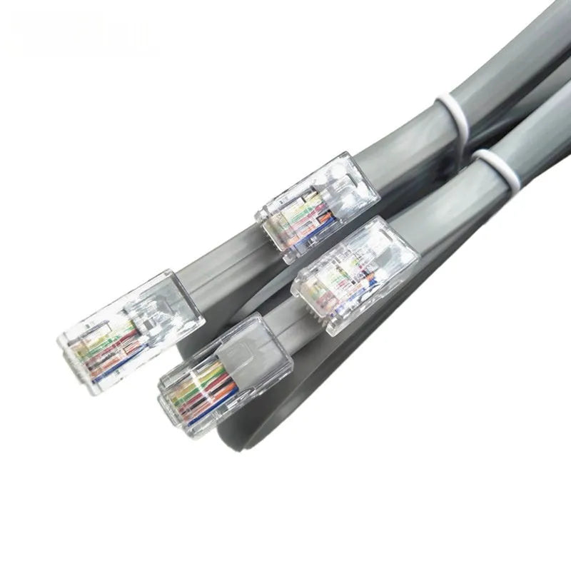 Silver grey CAT6 Ethernet network cable with RJ45 connectors, length 2 metres.