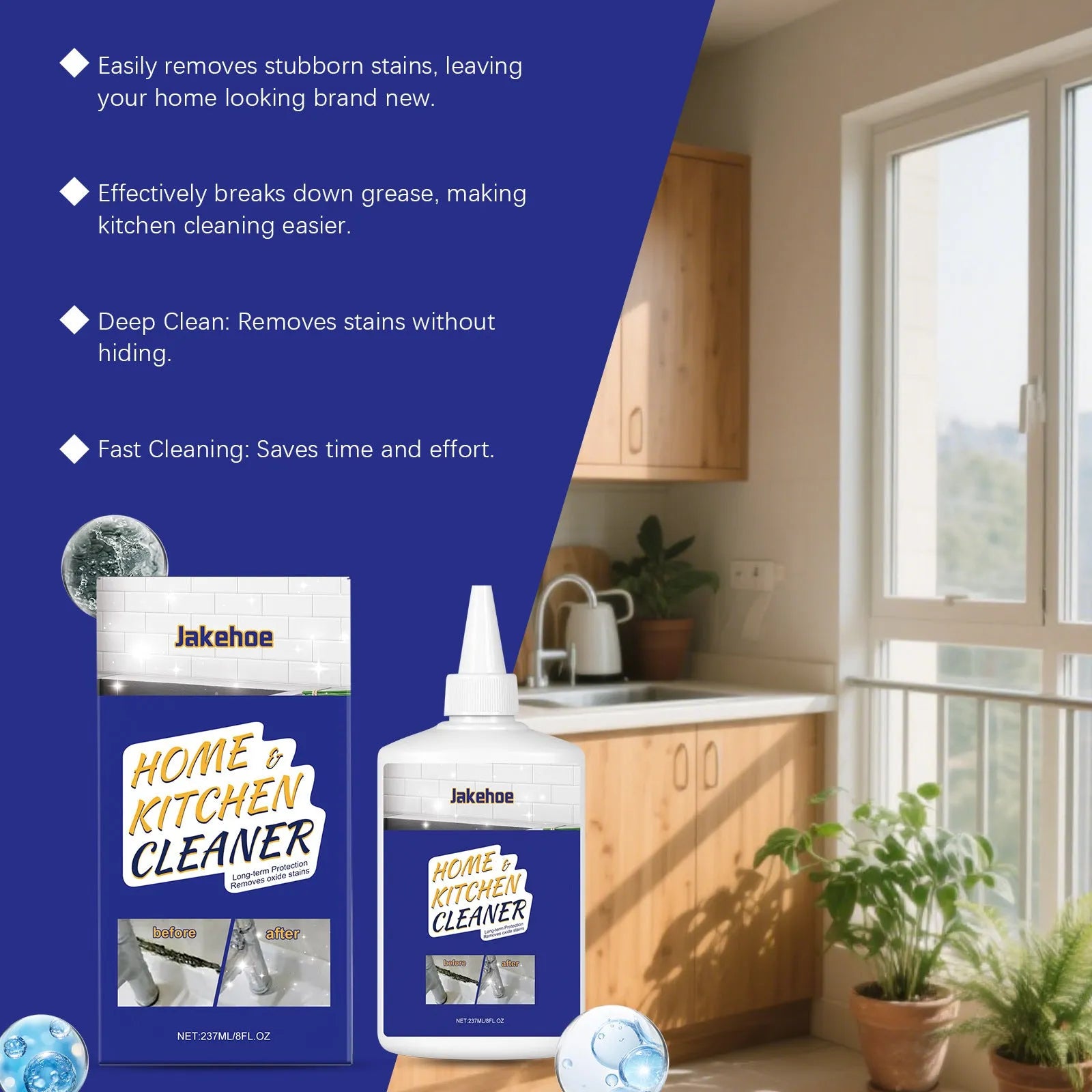 237ml household decontamination gel tube for kitchen and bathroom cleaning with sodium hypochlorite formula
