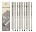 Children's art professional sketch soft charcoal pencil set mixed hardness 2H to 14B in box