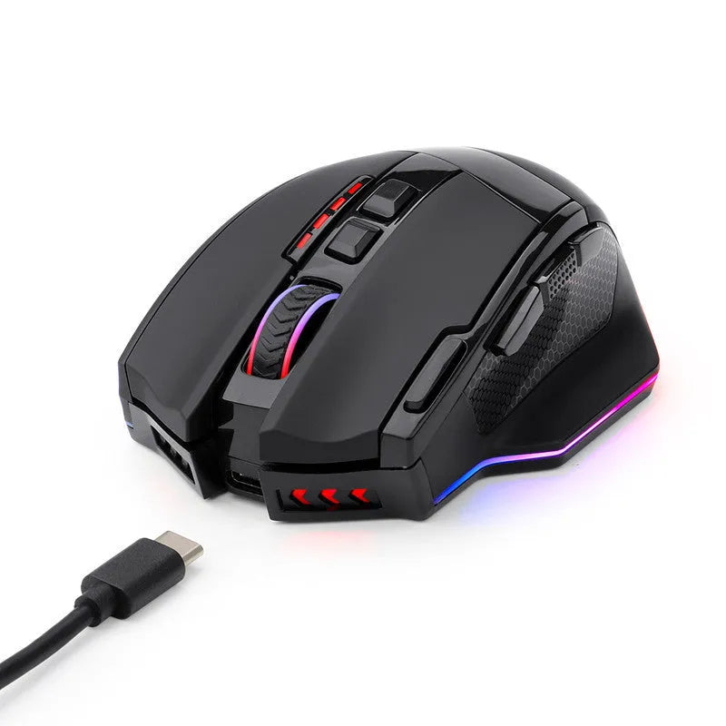 Black Redragon M801P dual mode gaming mouse with nine buttons and USB connection