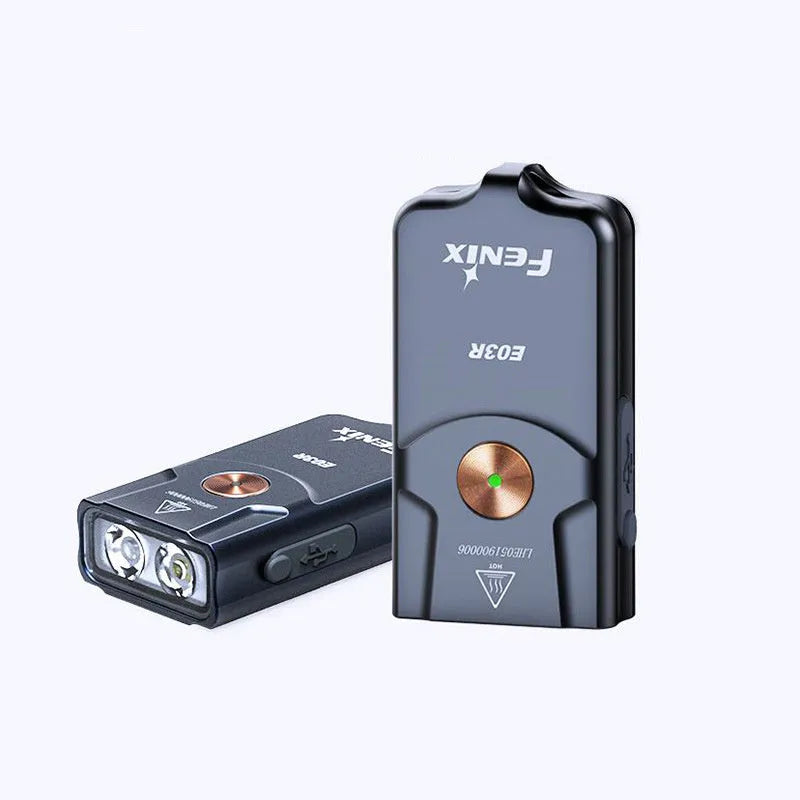 Keychain emergency Type-C rechargeable EDC mini flashlight in aluminium alloy with 2W LED light on keyring