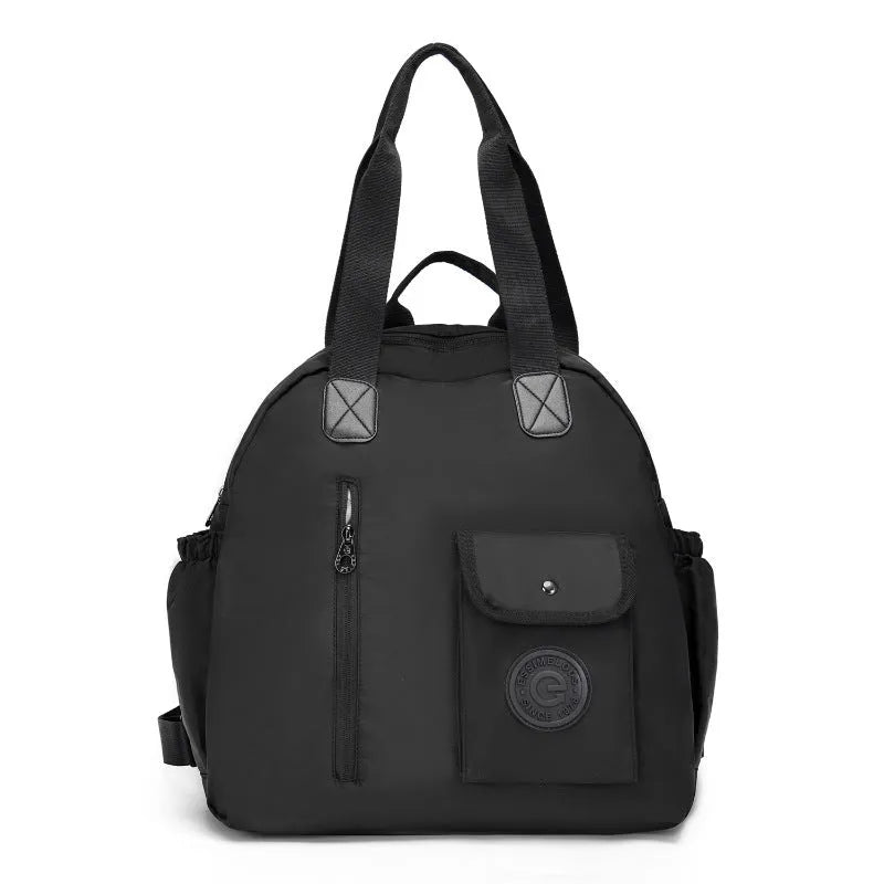 Outdoor backpack with large 48cm height, nylon construction, and sandwich pocket design in three colour options