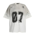 Men's short-sleeved printed t-shirt in pure cotton, shown in white and black.