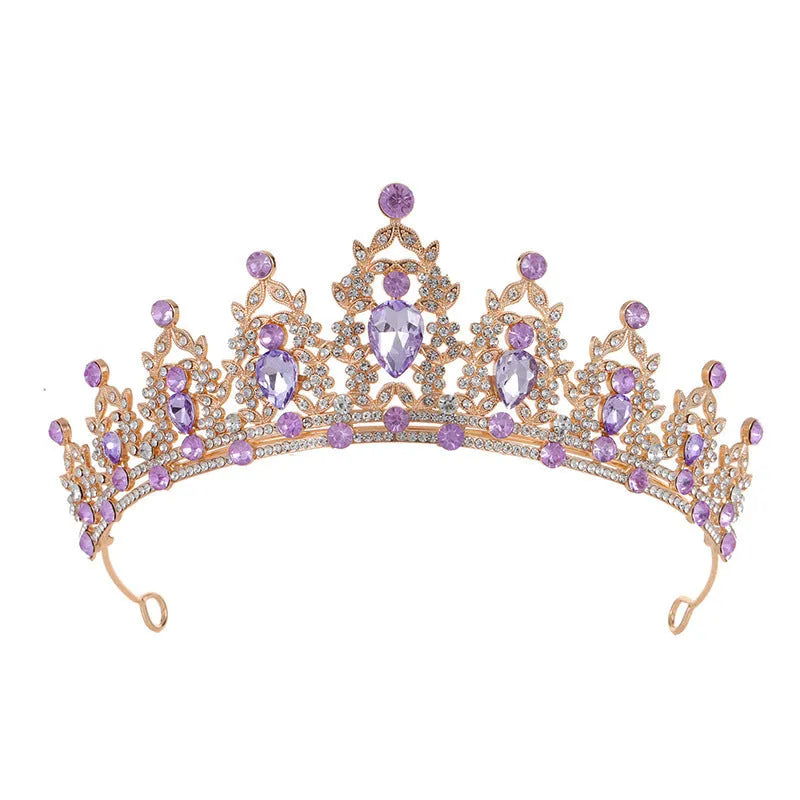 Baroque bride headdress crown with alloy construction and diamond colour finish
