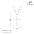 S925 sterling silver necklace with simple cross pendant on adjustable 41-50cm chain