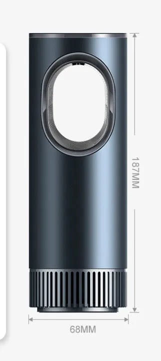 Smart car air purifier in black with formaldehyde removal and USB power supply