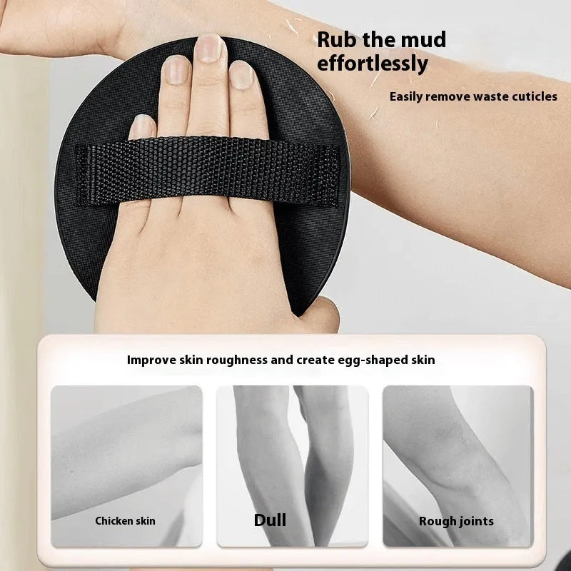 Rubber finger-style bath towel in round cake design for handheld washing
