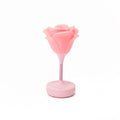 Touch rose USB night light in pink silicone with three dimming modes