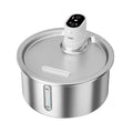 Stainless steel pet water fountain with digital temperature base for cats and dogs