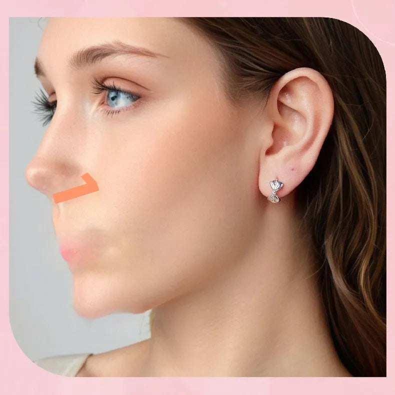 Pair of 925 silver bow earrings with electroplated finish in BSE1196 colour
