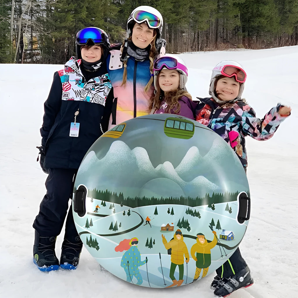 Colourful winter ski ring toy made from environmentally friendly PVC plastic