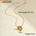 Gold geometric pendant necklace with adjustable 41-50cm chain on stainless steel with 18K gold-plating