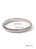 Women's elastic titanium steel bracelet with vertical stripe ring pattern in gold colour