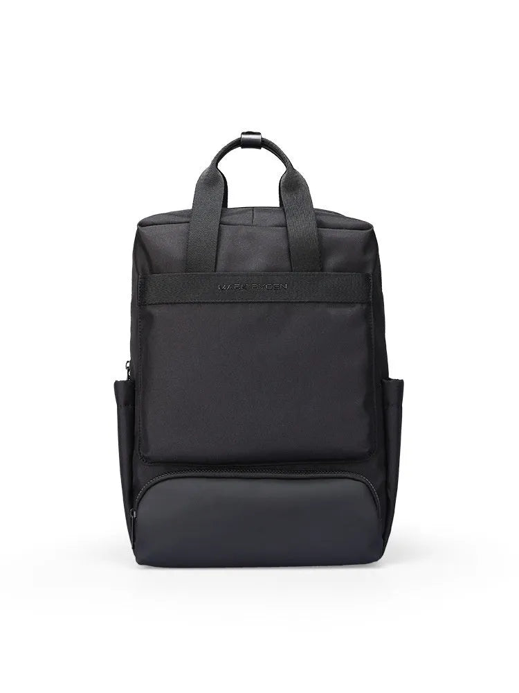 Black Oxford cloth computer backpack with 20-35 litre capacity and polyester lining