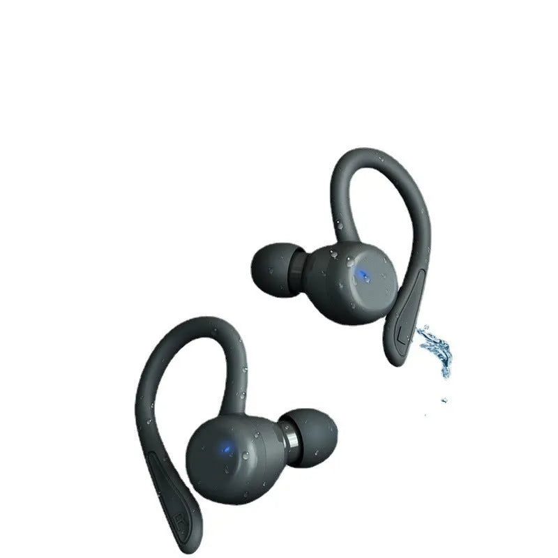 Noise-cancelling true wireless sports headphones with hanging ear design and removable ear hooks in multiple colours