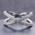 Gold cross ring for women made of alloy with electroplated finish, geometric shape, and XOXO element