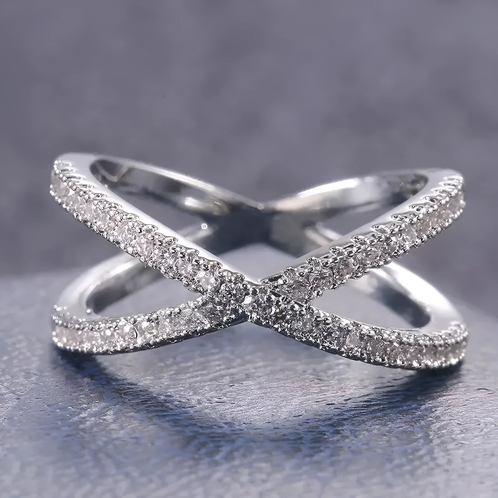 Gold cross ring for women made of alloy with electroplated finish, geometric shape, and XOXO element