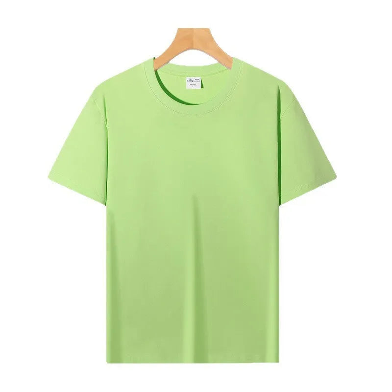 Liquid ammonia cotton cool feeling short-sleeved shirt in solid colour, loose fit pullover style