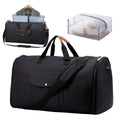 Foldable Oxford cloth duffel bag in dark blue with 36-55L capacity for travel and workouts