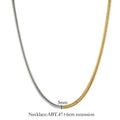 Gold chain necklace with 3mm thick snake bones design in stainless steel