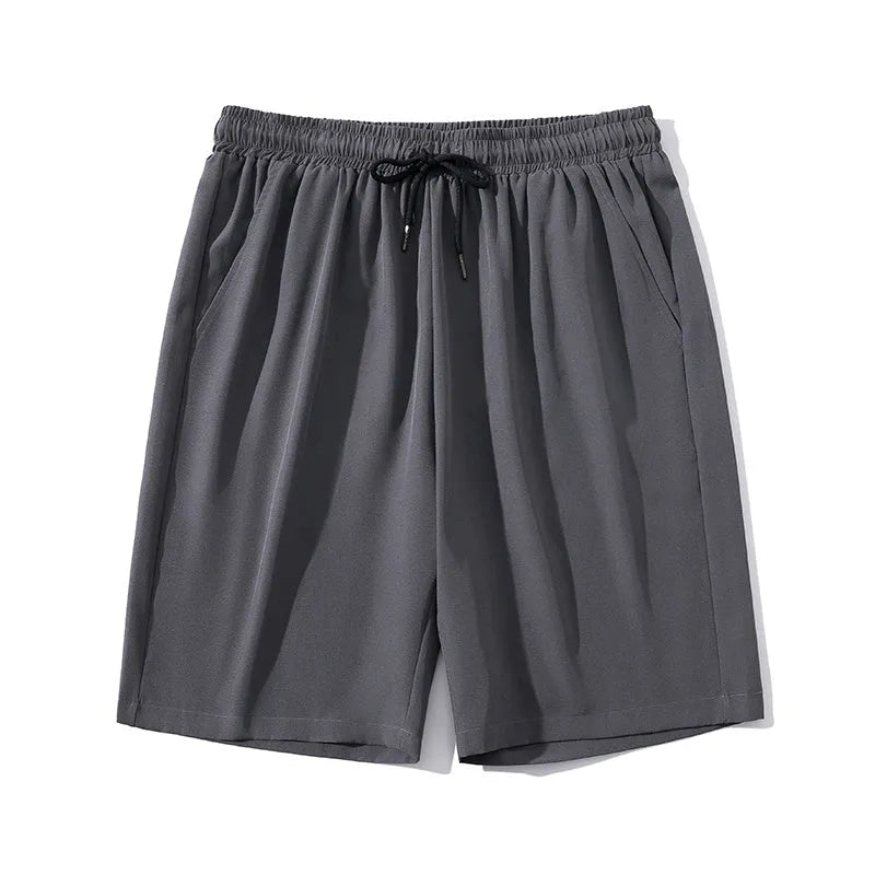 Men's ice silk sports casual pants in cropped length with straight leg cut available in multiple colours