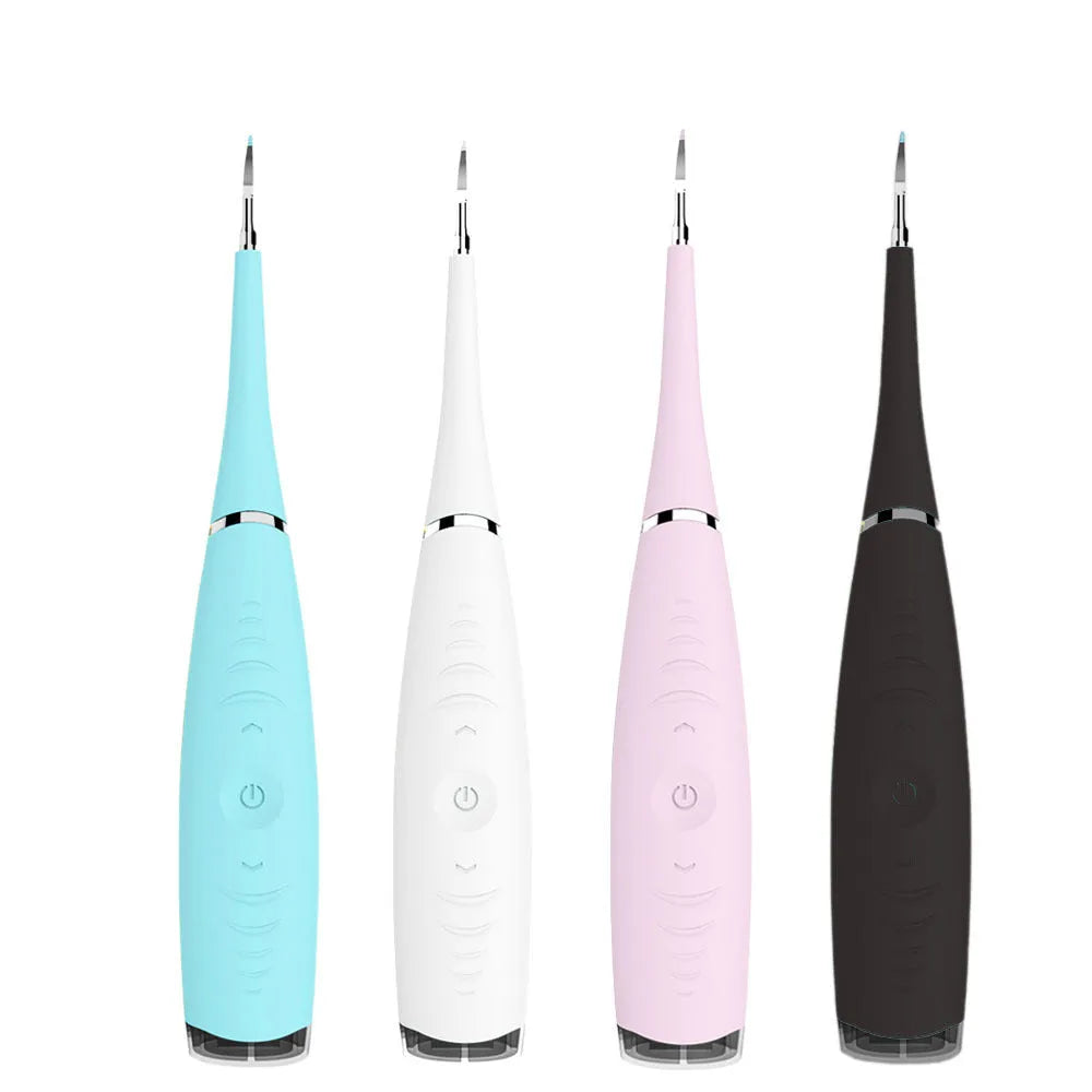 Household electric teeth cleaner in white with ultrasonic tartar removal tip, IPX6 waterproof, 3.7V