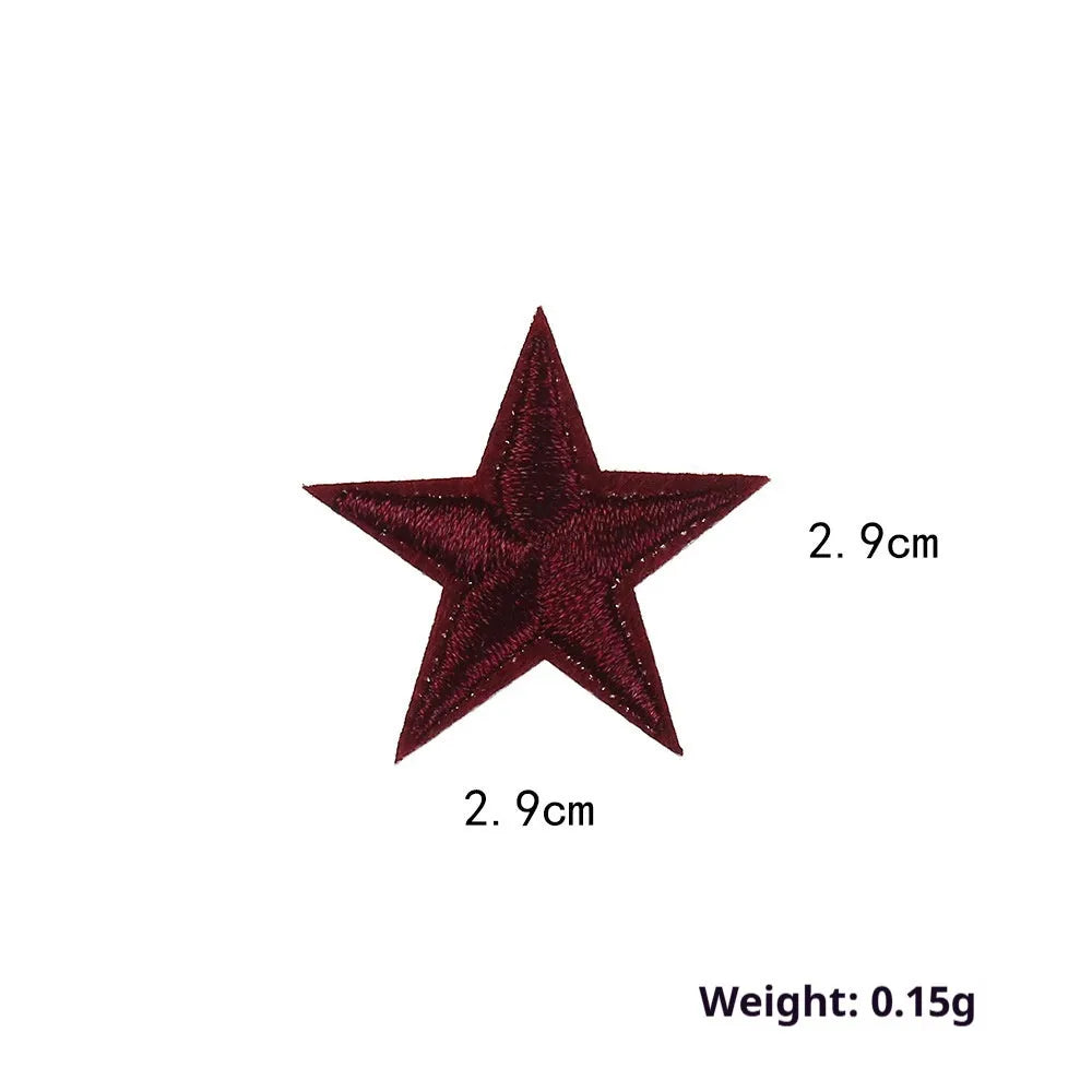 Colourful five-pointed star cloth embroidery stickers for DIY fabric decoration