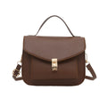 Horizontal square PU leather messenger bag in black colour with document organiser