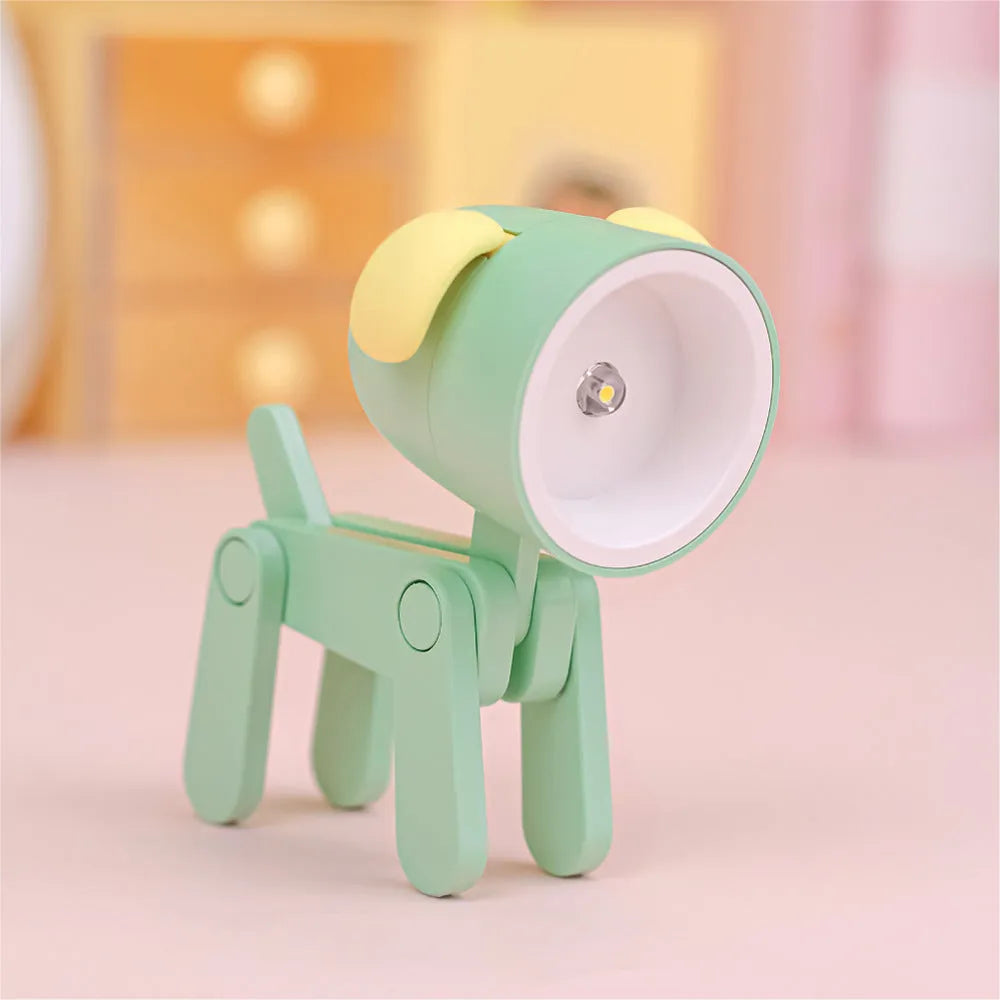 Creative handmade LED mini night lamp with PVC shade in cartoon style, battery operated with button switch