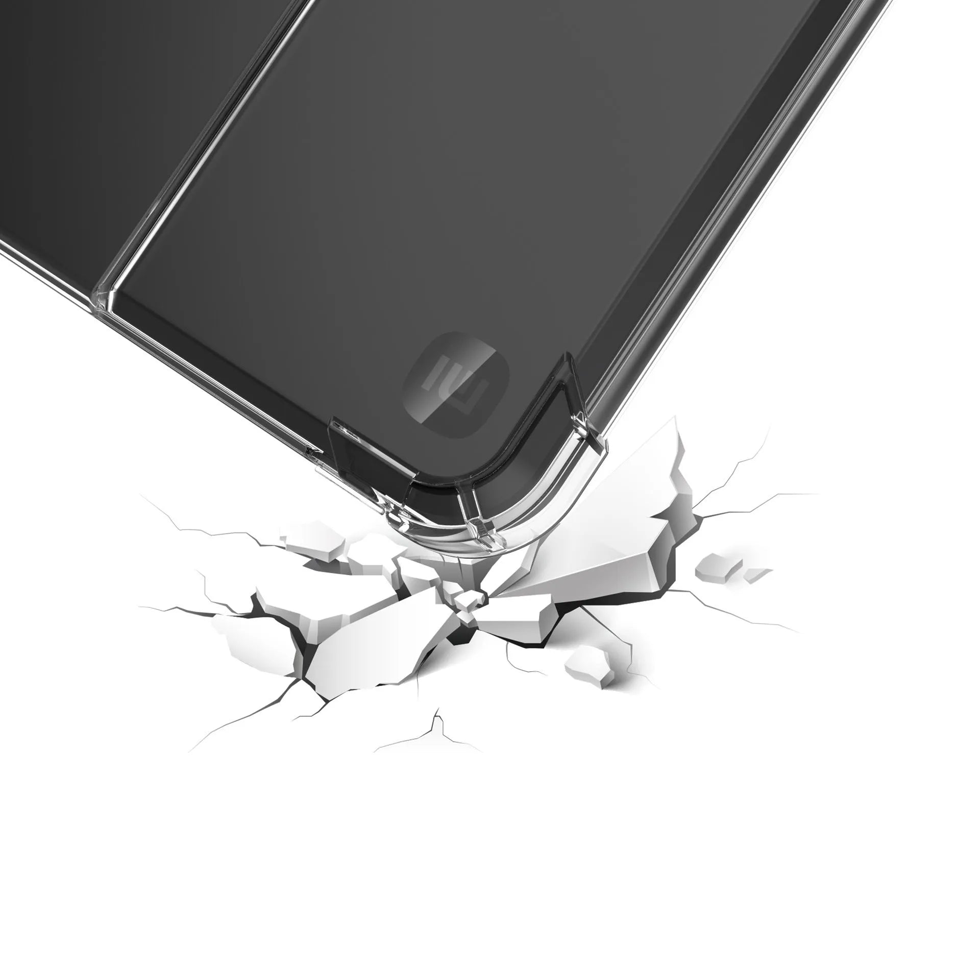 Transparent airbag phone case for 7-inch Xiaomi smartphone showing shockproof design