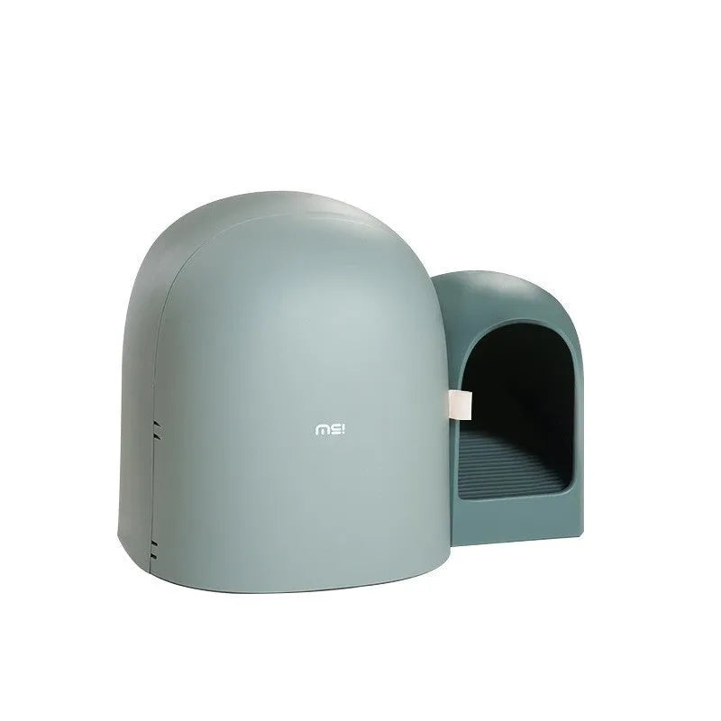 Fully enclosed oversized cat litter box in ABS plastic with dimensions 67.7cm x 49cm x 50cm