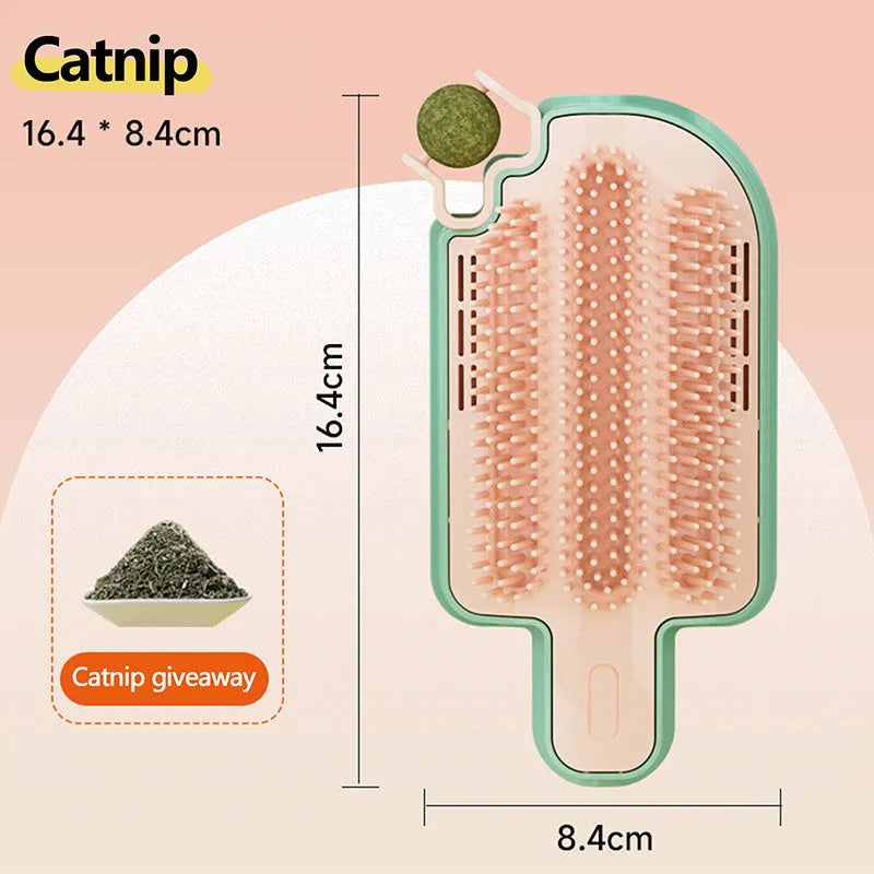 Ice cream cone-shaped cat scratching post with feather teaser in corner placement