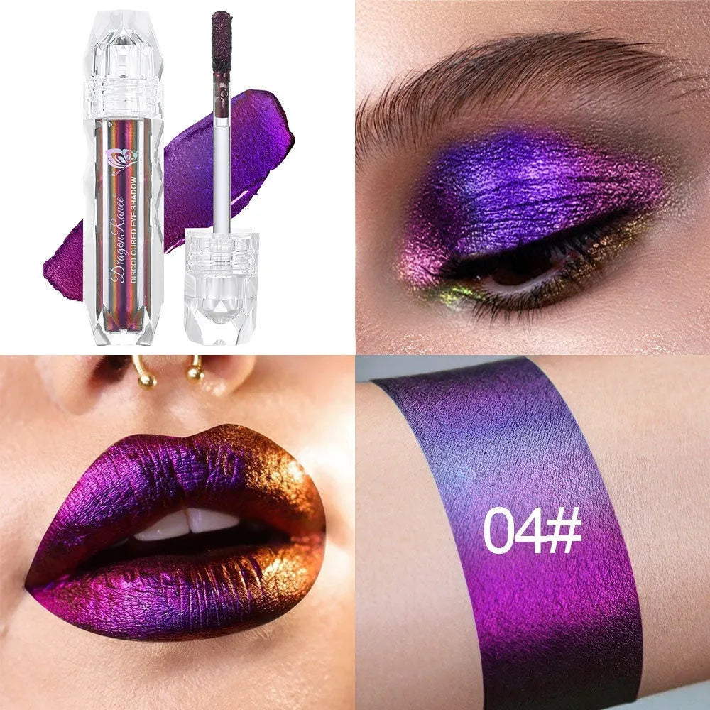 Chameleon liquid eye shadow super highlight gradient in purple and blue colours with shimmer finish