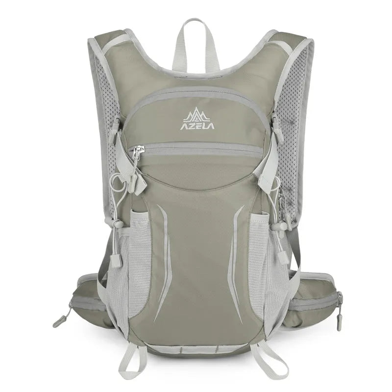 AZELA lightweight hydration backpack in breathable mesh with multiple compartments for trail running and hiking