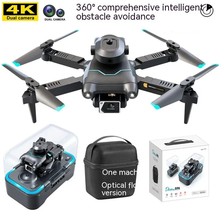 Black four-axis obstacle avoidance drone with 4K camera for youth training measuring under 30cm