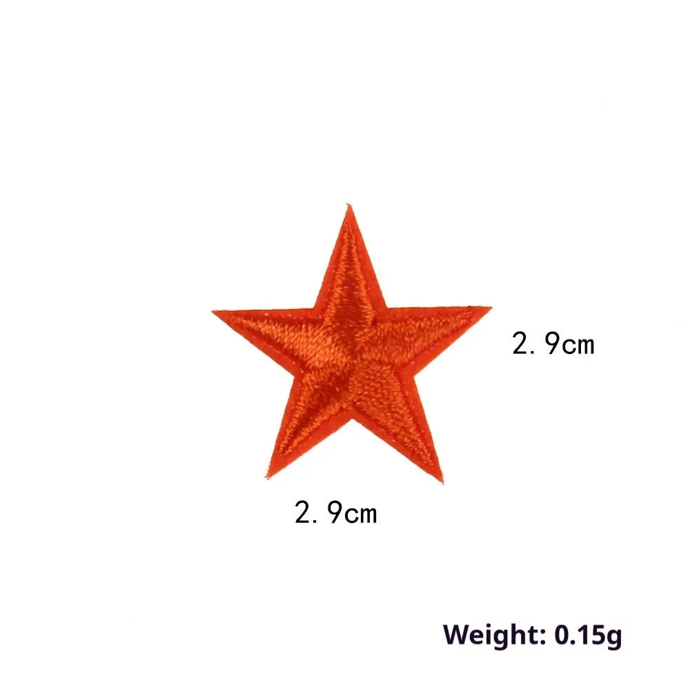 Colourful five-pointed star cloth embroidery stickers for DIY fabric decoration