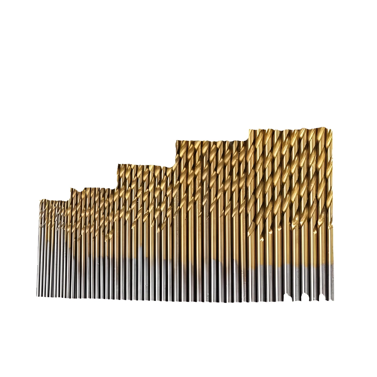 50 piece twist drill set with HSS titanium coated bits from 1mm to 3mm in storage case