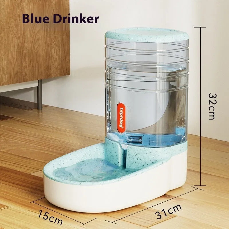 Blue automatic pet water fountain with 3.8L capacity for dogs and cats