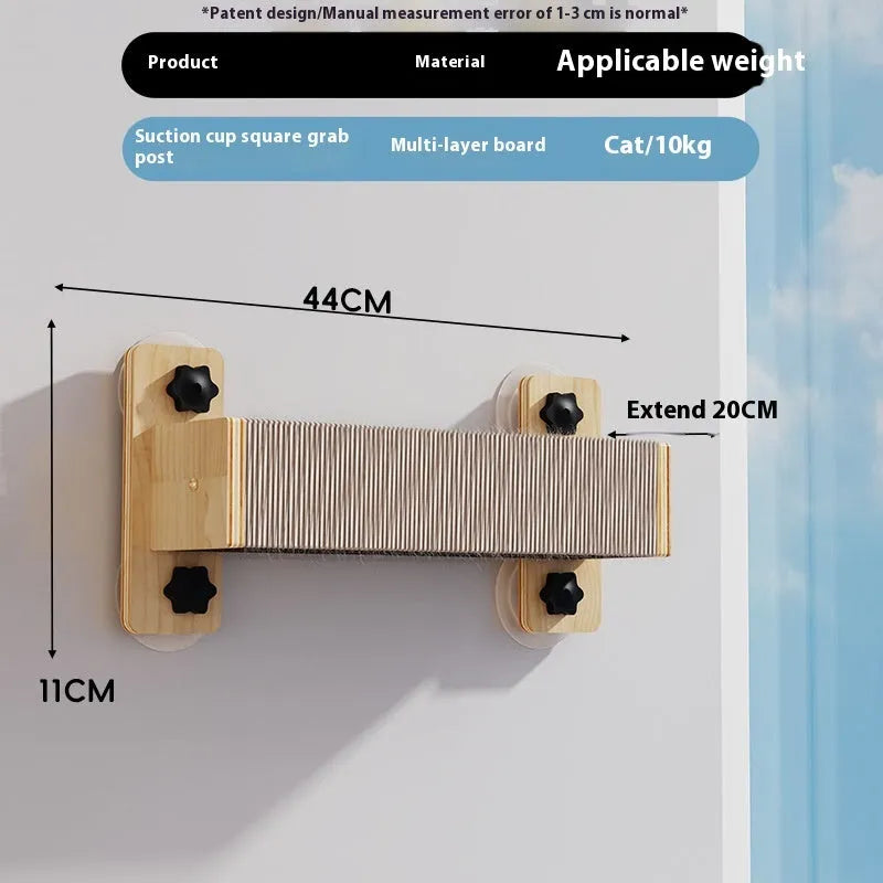 Space capsule suspended cat scratching post with sisal scratching surface mounted on wall