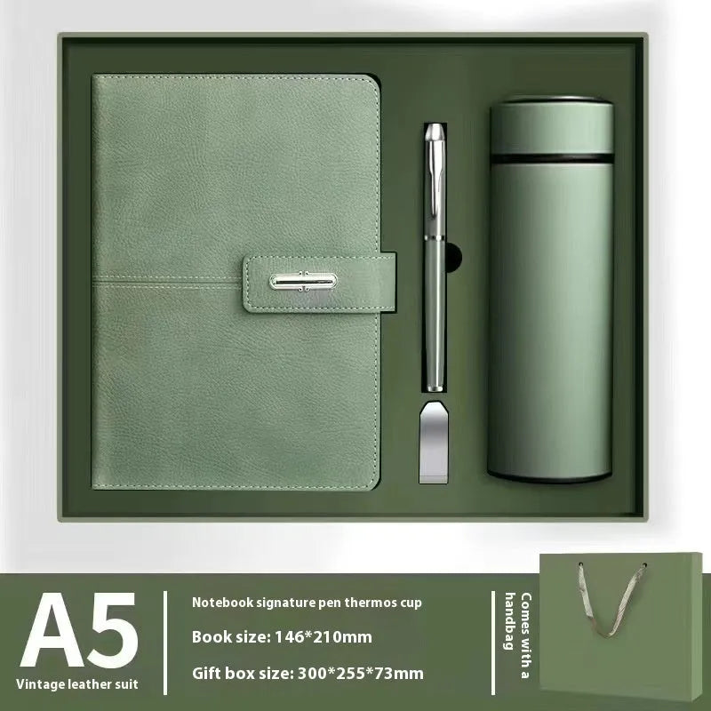 A5 notebook with PU leather cover in choice of colours including black, red, green, blue and orange.