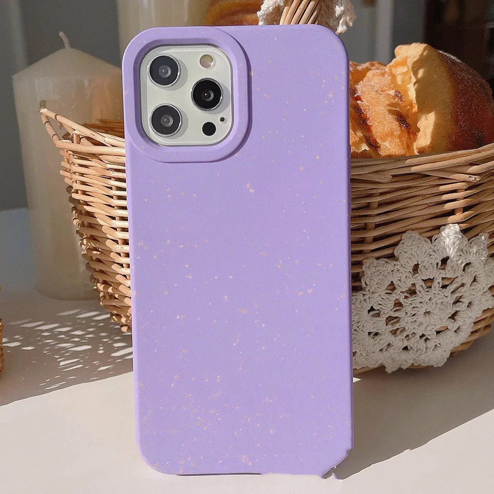 Degradable wheat straw fibre phone case for iPhone in rear cover style