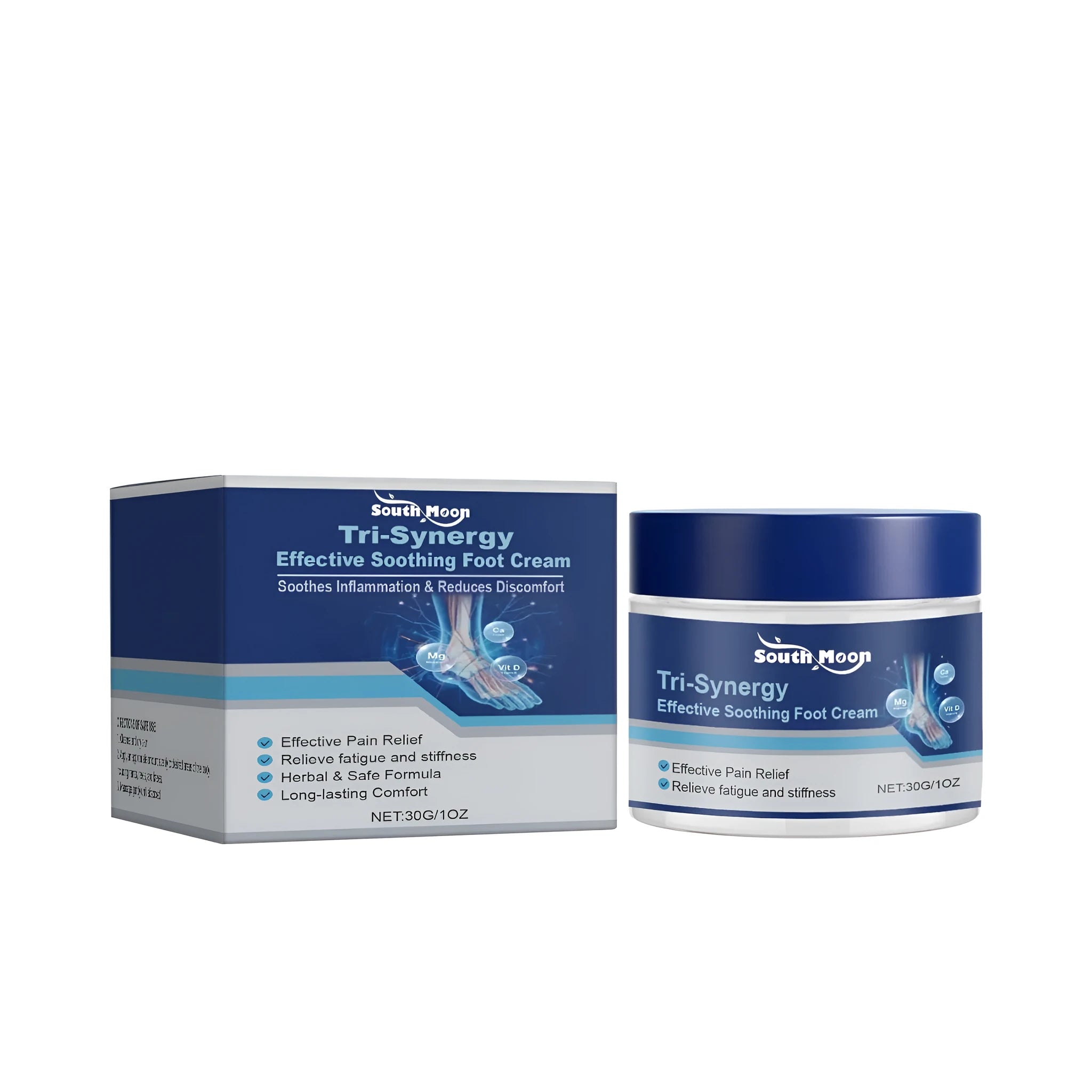 Soothing foot cream 30g tube with allantoin and herbal extracts for dry foot care