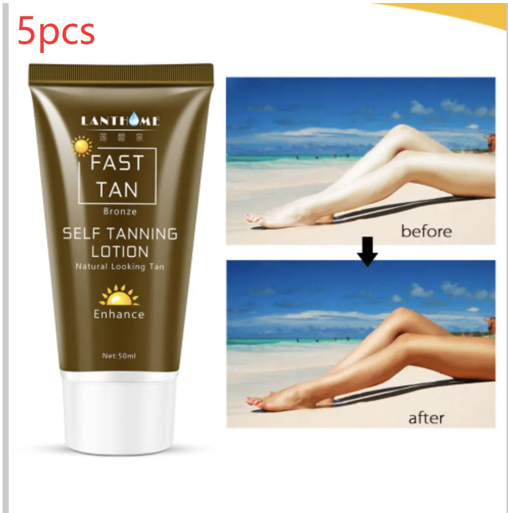 50ml tube of brown tanning cream body lotion for natural bronze skin